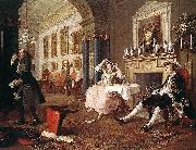 William Hogarth The Tete a Tete from the Marriage a la Mode series oil painting on canvas